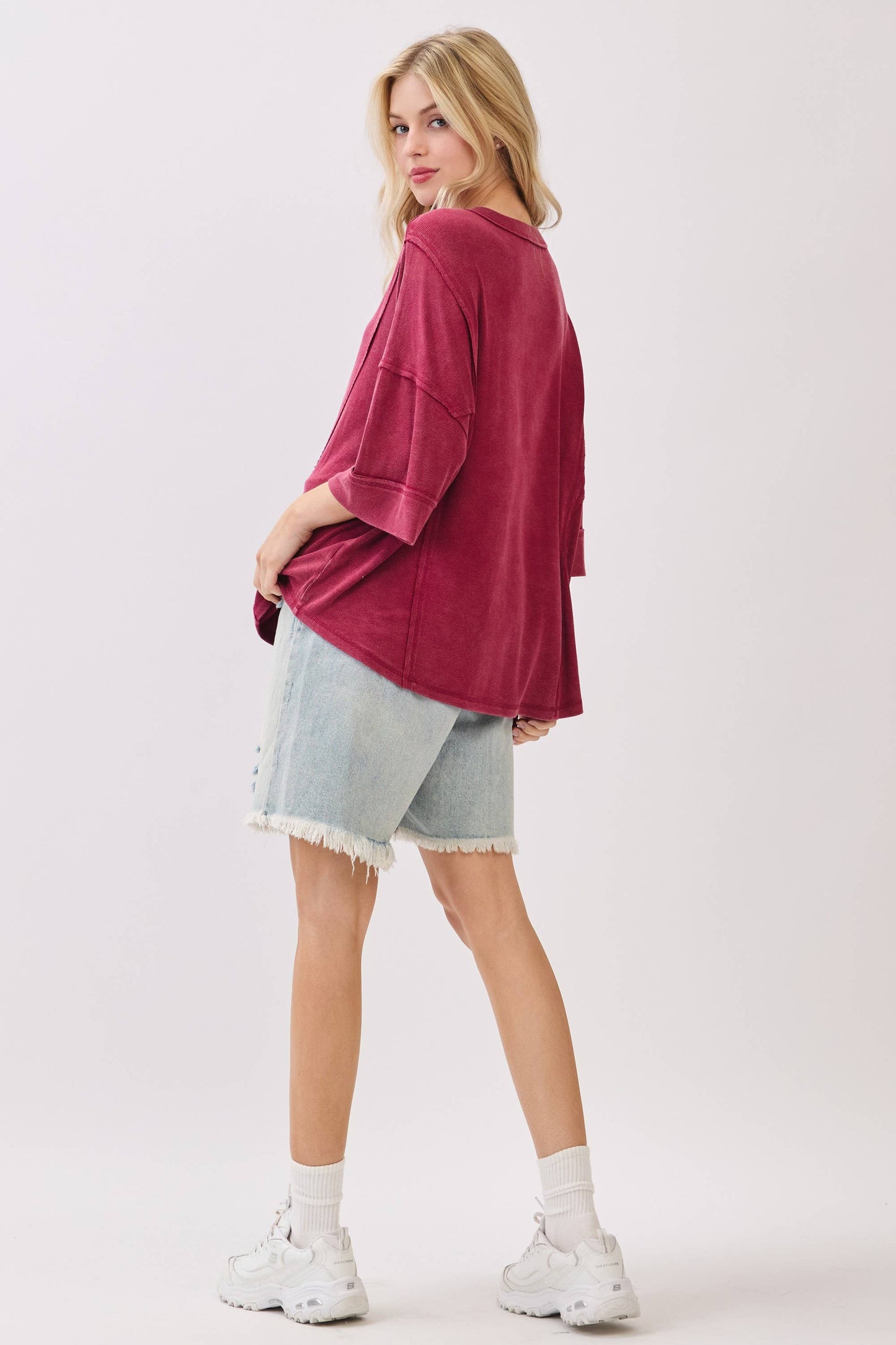 Game day Mineral Washed Boxy Oversized Top