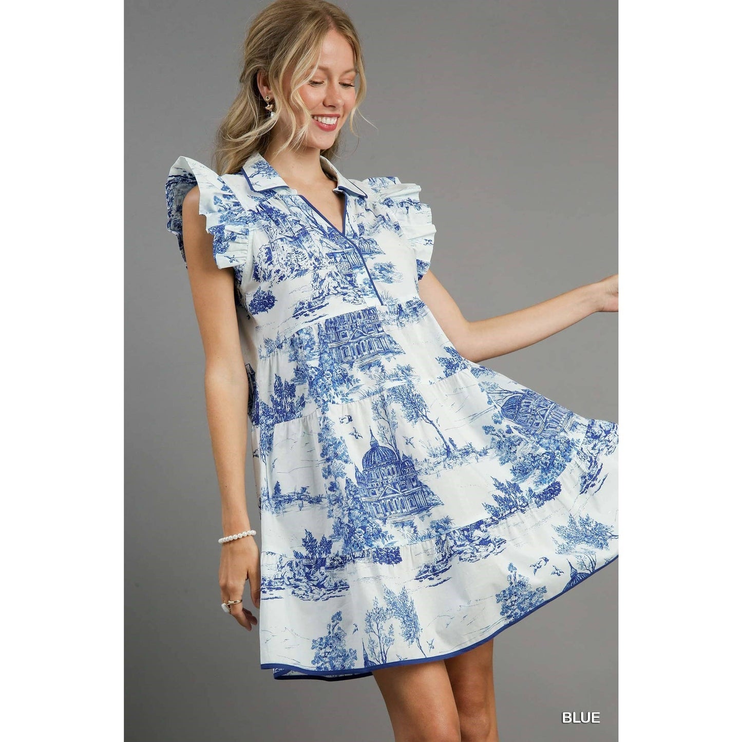 Two Tone Landscape Mini Dress