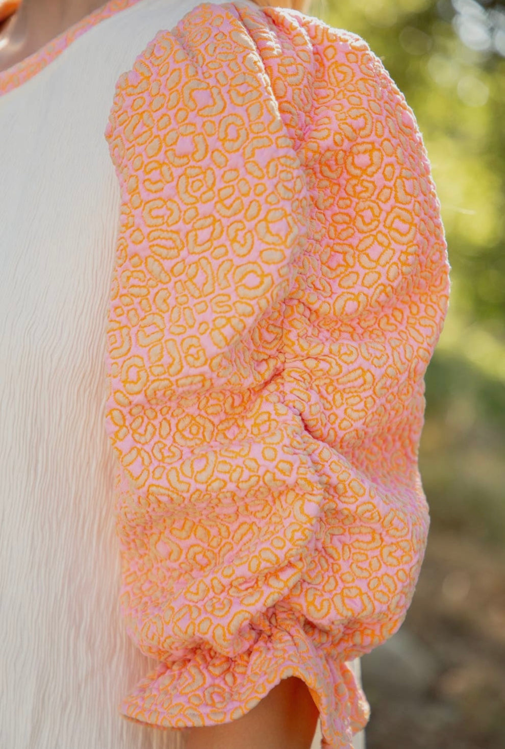 Peaches & Cream Puff Sleeve Dress