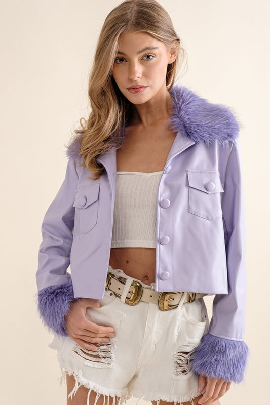 Lovely in Lavender Faux Leather Jacket