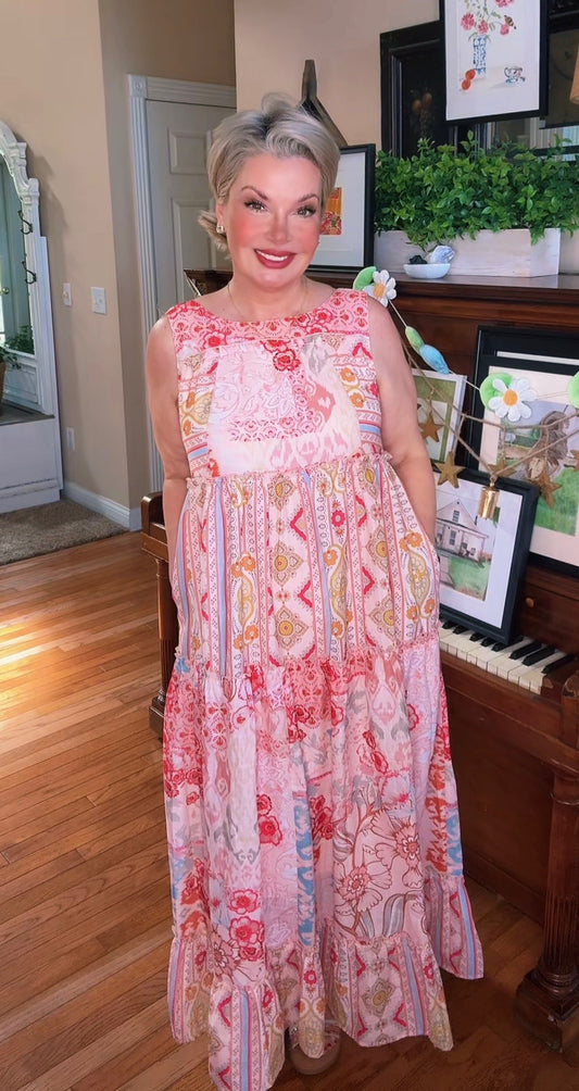 Precious in Pink Floral Maxi Dress