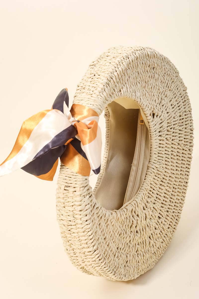Round Straw Braided Circle Bag