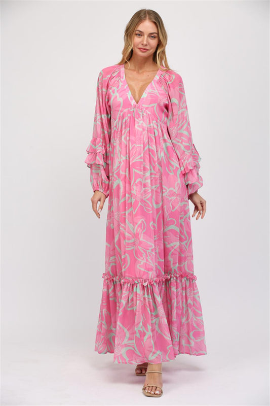 For the Love of Pink Maxi Dress