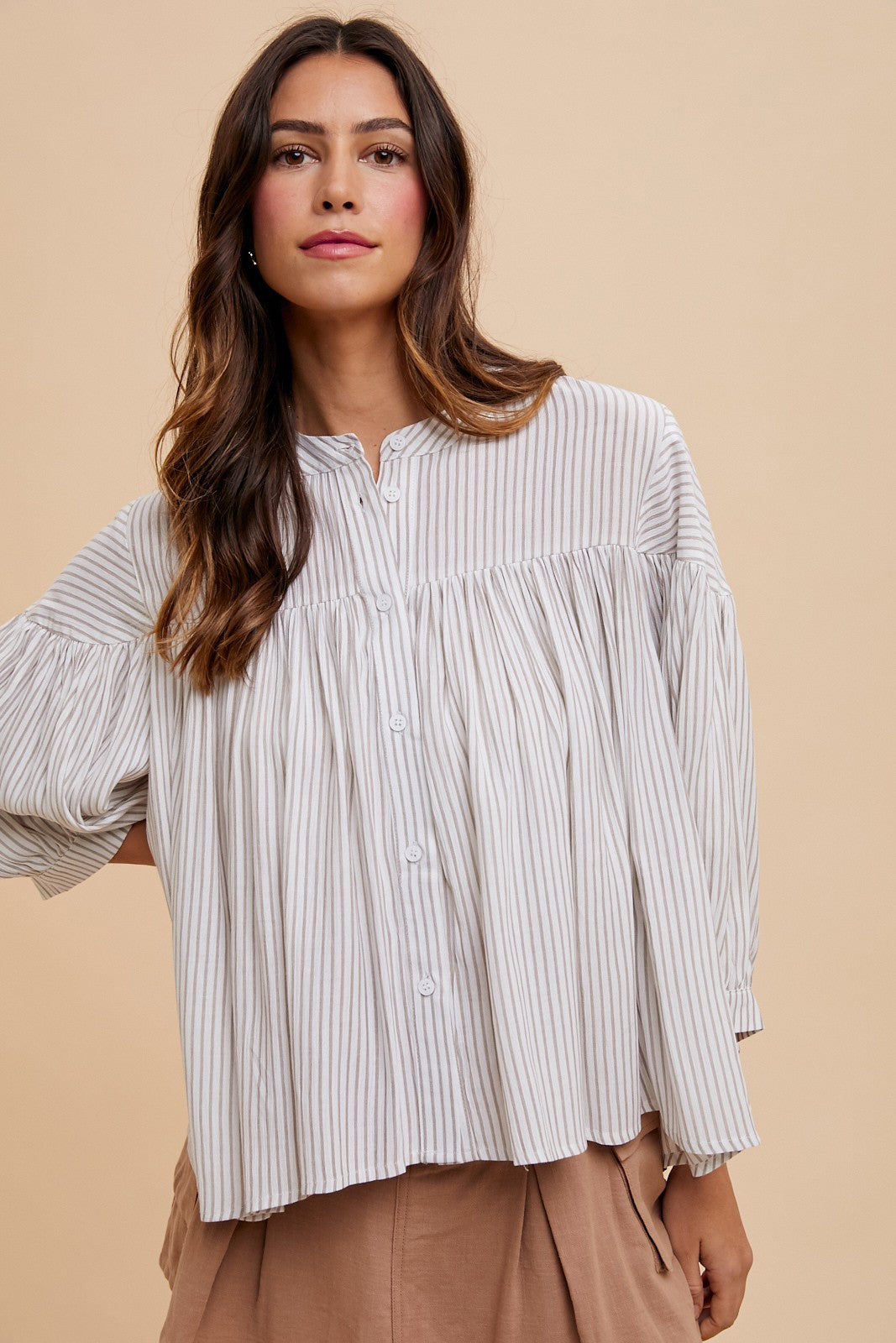 Striped Button Down Blouse