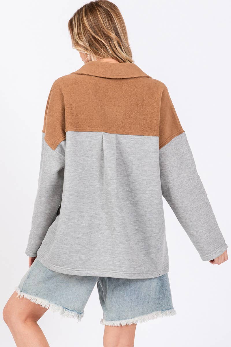 COLOR BLOCK OVERSIZED PULLOVER