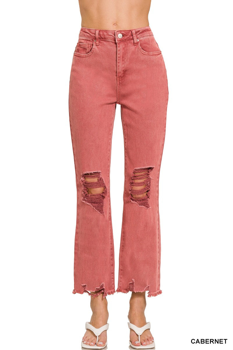 Distressed Acid Washed Jean