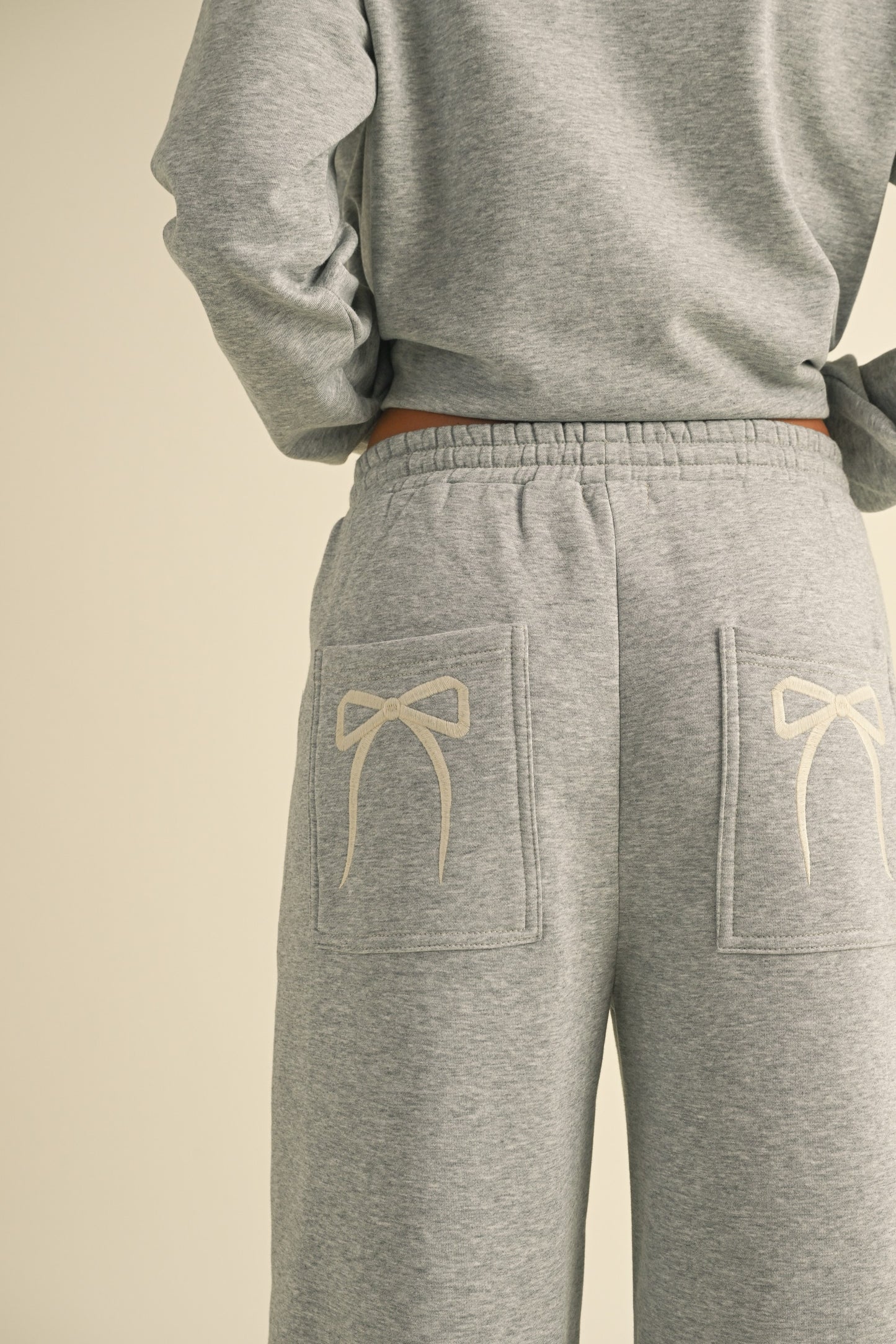 Bow Embroidered Sweatpants