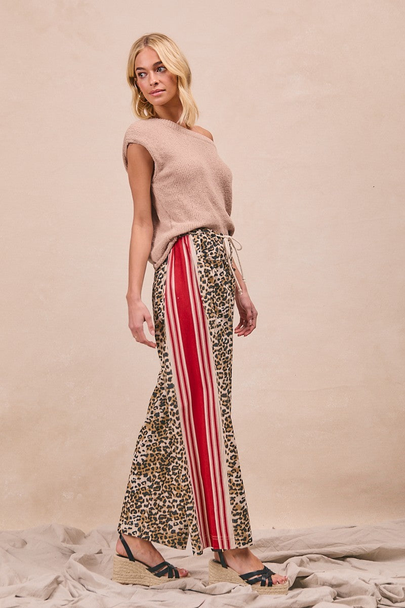 Leopard Print Drawstring Pant