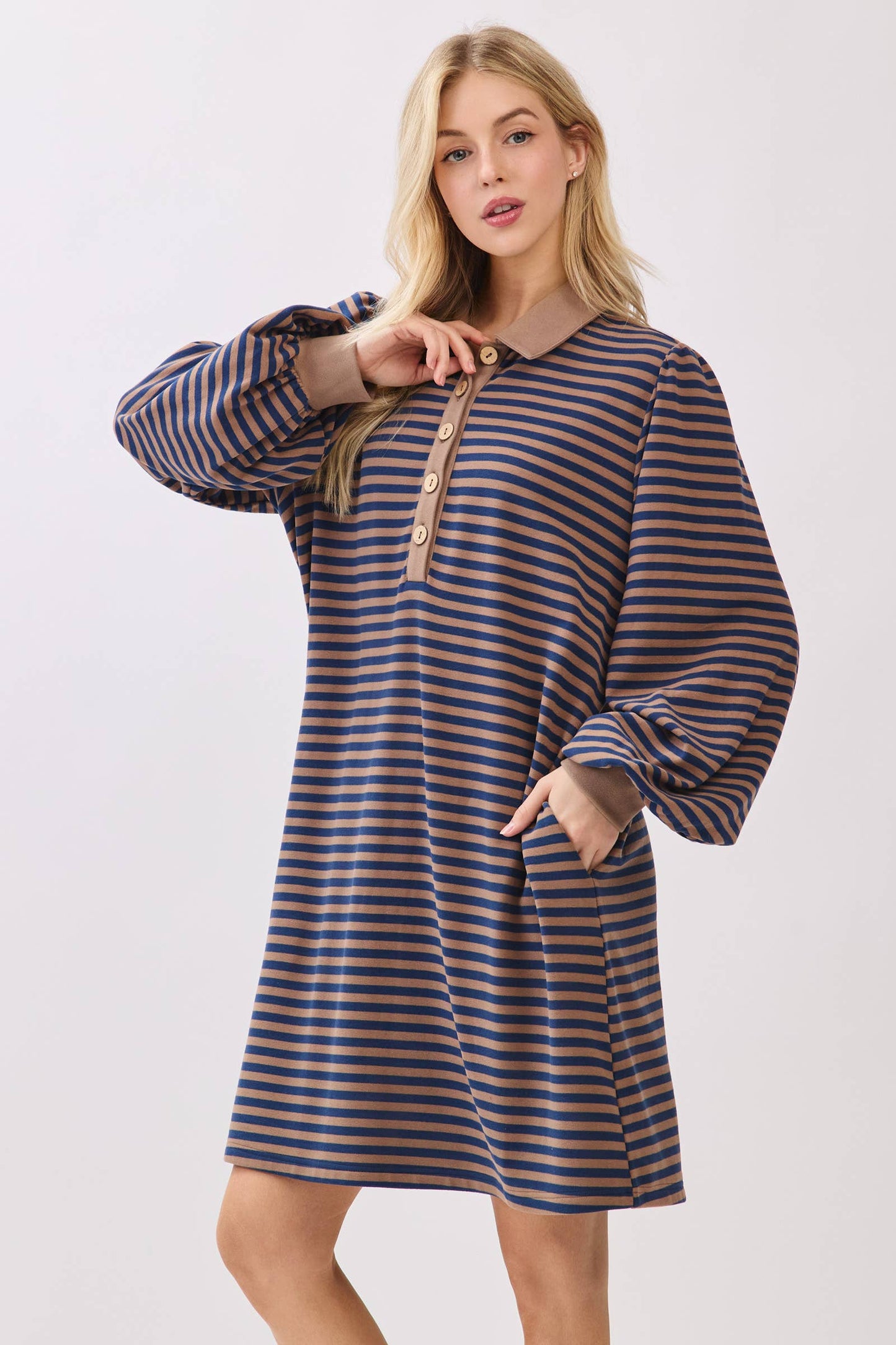 Striped Polo Shift Dress