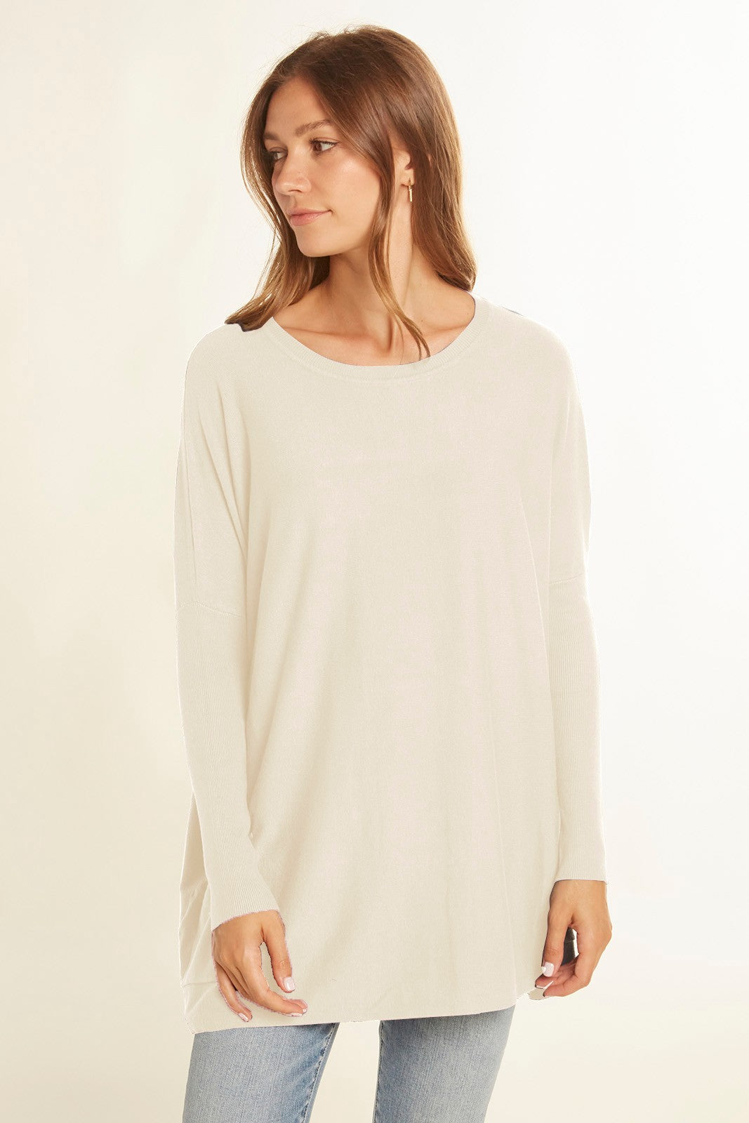 Oversized Basic Pocket Sweater