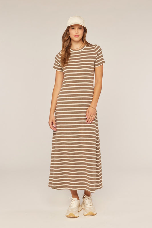 Striped Knit Midi Dress