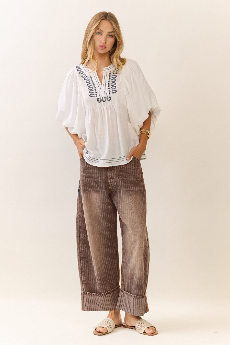 The Striped Barrel Carpenter Culottes Pants