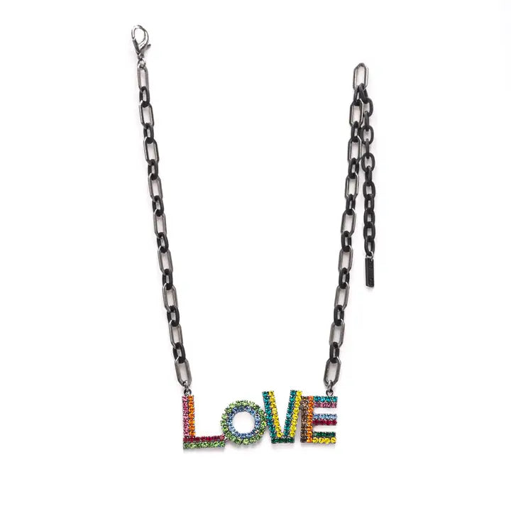 TOVA La La Love Necklace in Gunmetal