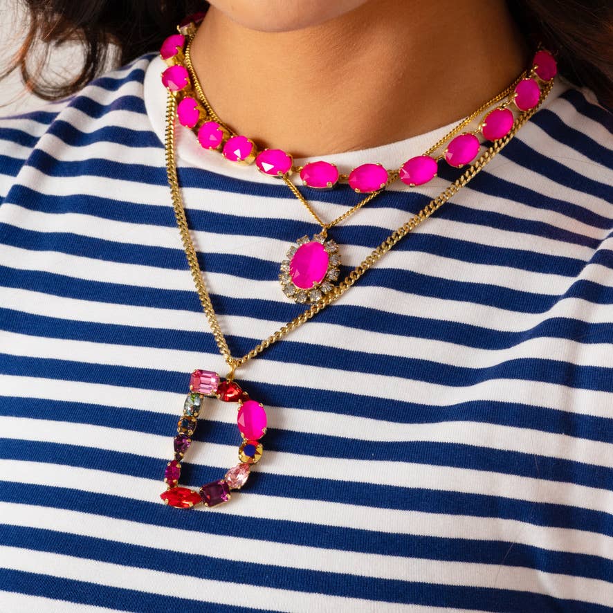 TOVA Monograms in Neon Necklace