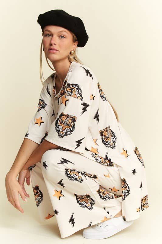TIGER PRINT LOUNGE SET