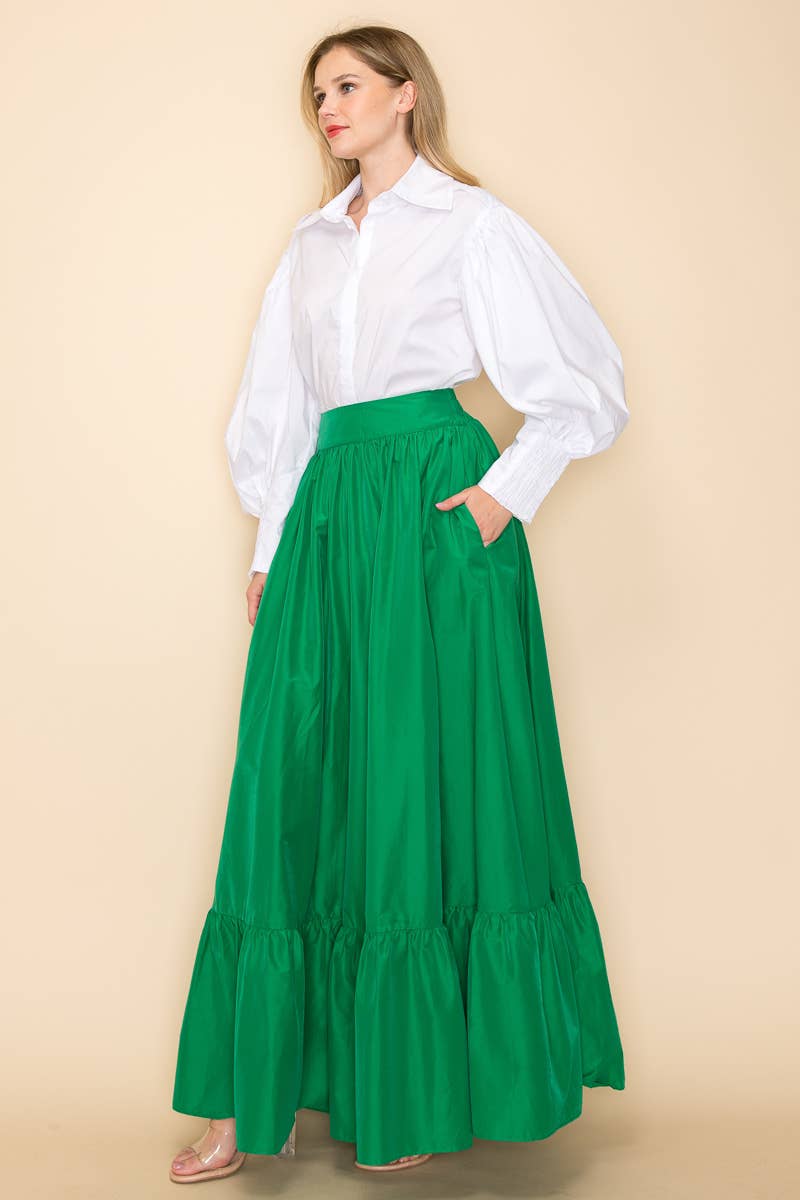 Green with Envy Maxi Skirt