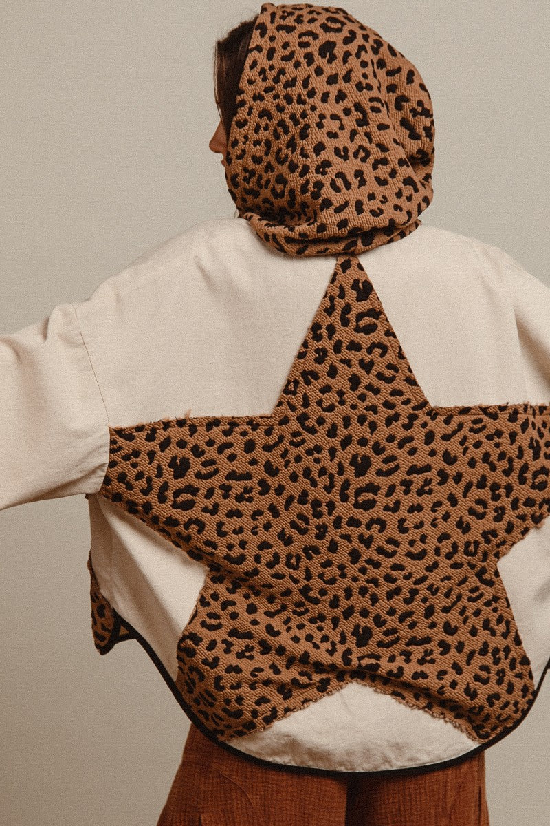 Leopard and Oatmeal Star Jacket