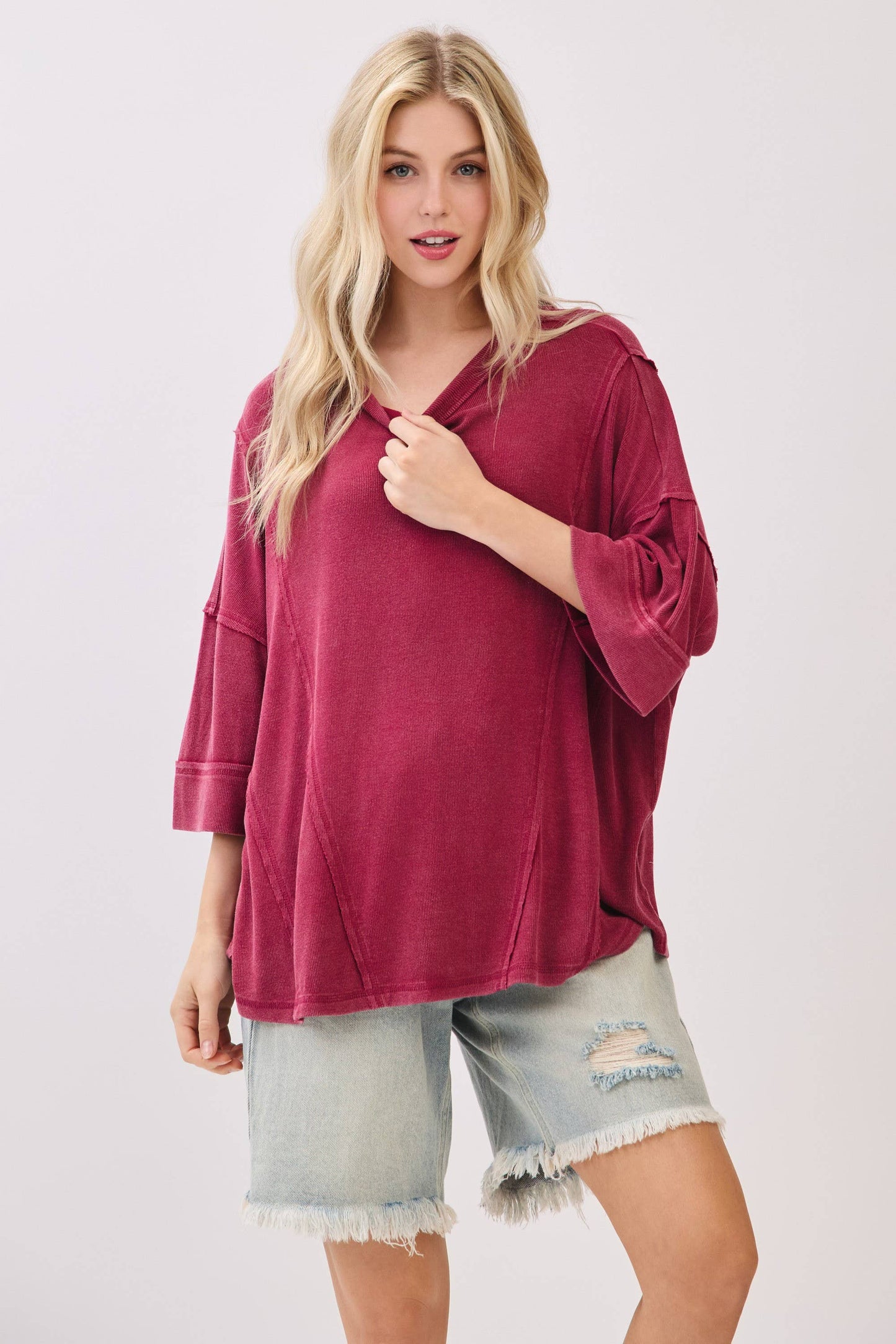 Game day Mineral Washed Boxy Oversized Top