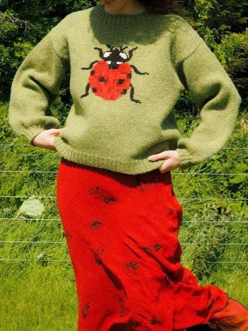 LadyBug Ribbed Knit Sweater