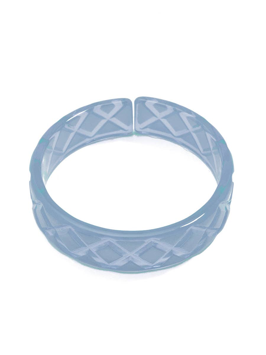 Large Quilted Resin Bangle Bracelet: COBALT