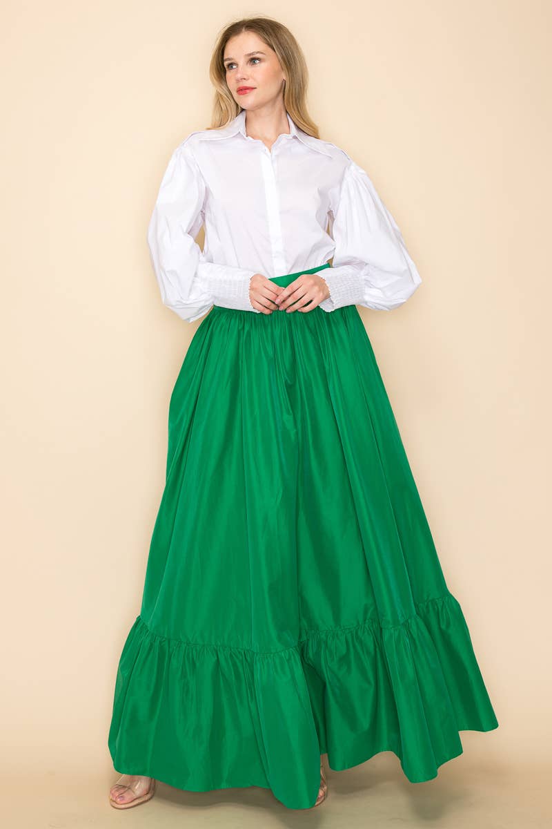 Green with Envy Maxi Skirt