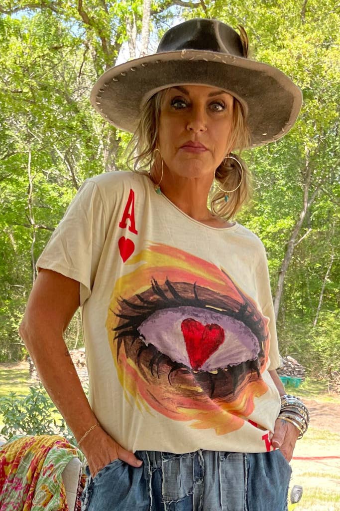 Jaded Gypsy Moon Dance Ace of Hearts Tee