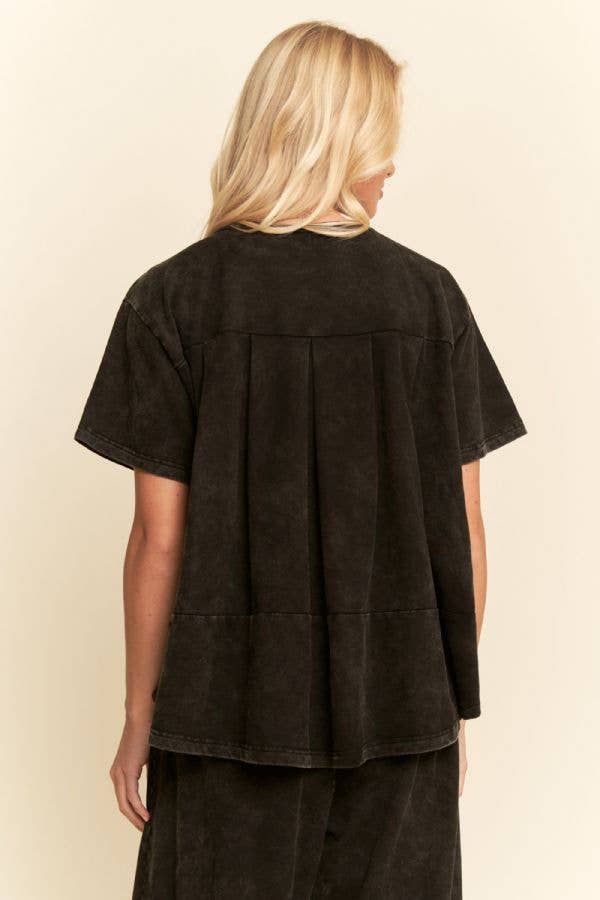 Garment-Wash Pleated Set