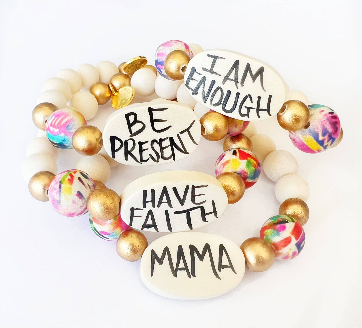 Affirmation Word Beaded Bracelets Inspirational