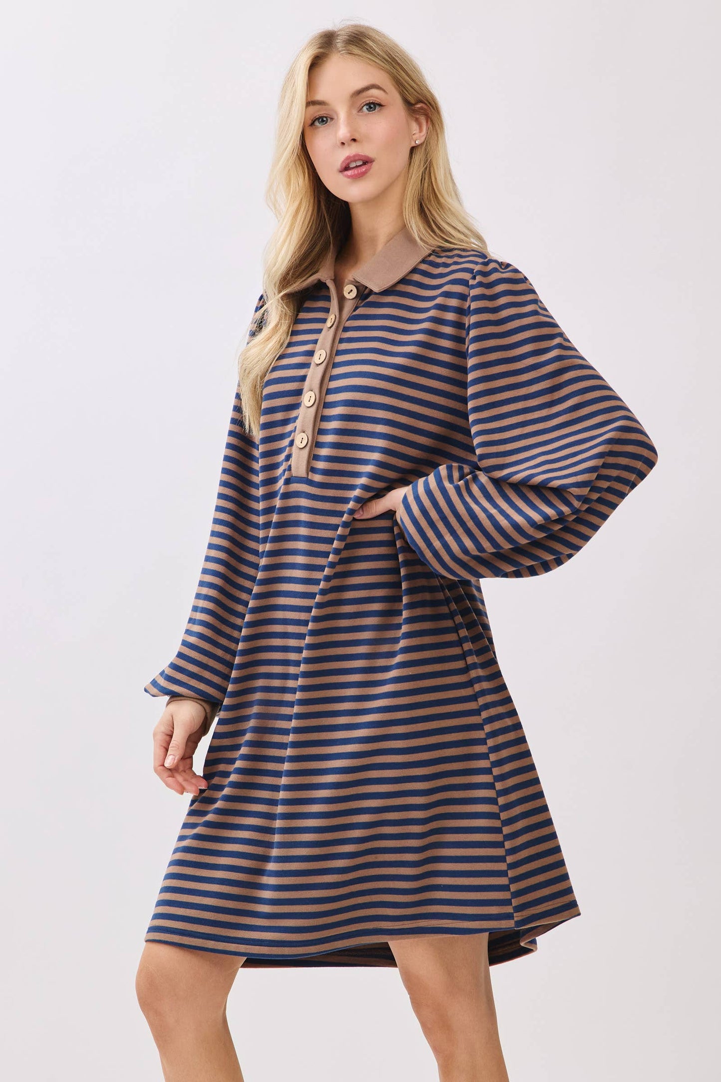 Striped Polo Shift Dress