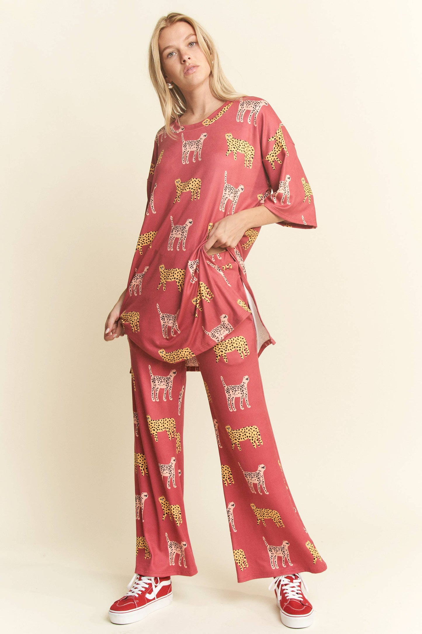 Marsala Cheetah Print Set