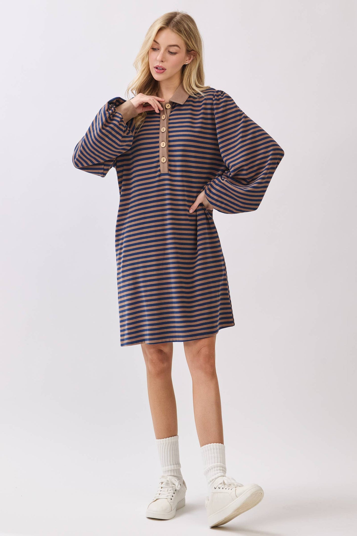 Striped Polo Shift Dress