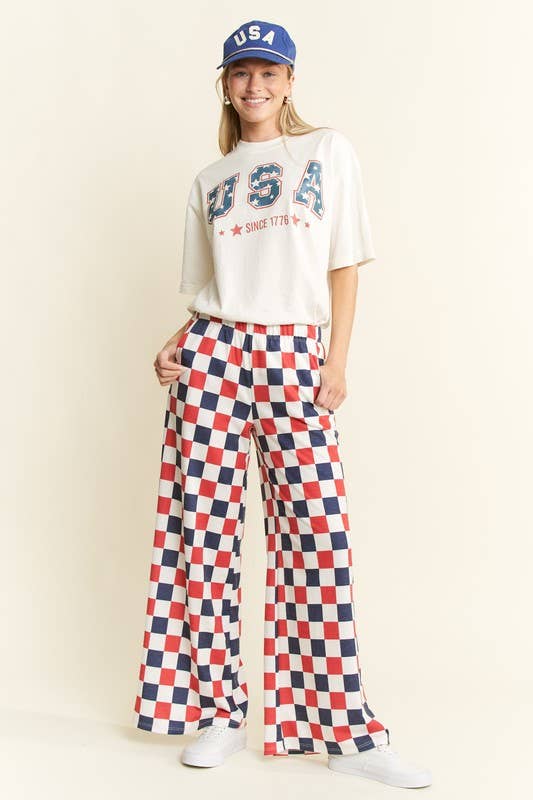 Let Freedom Ring Checkered Knit Pant