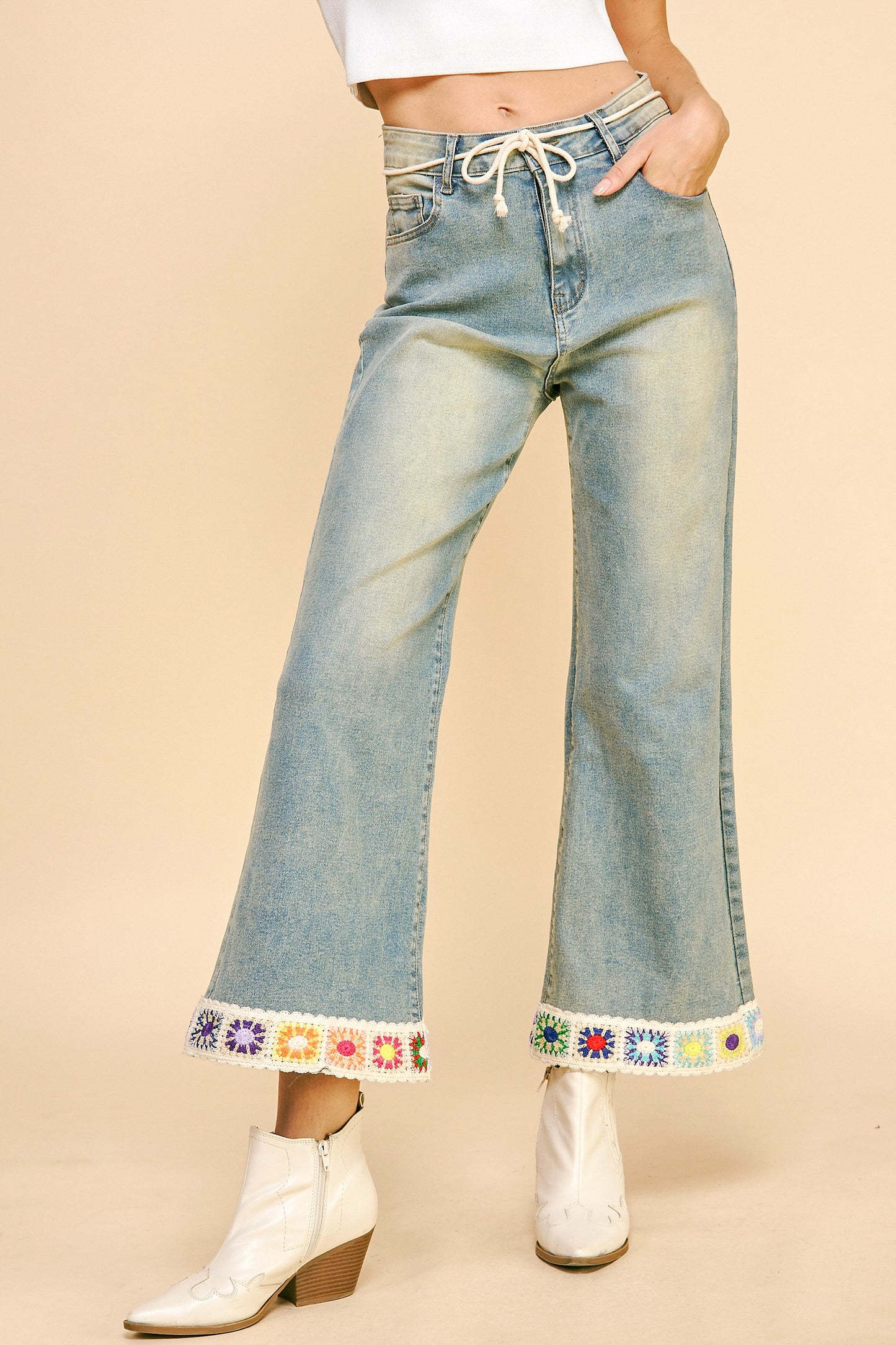 The Crochet Trim Jeans