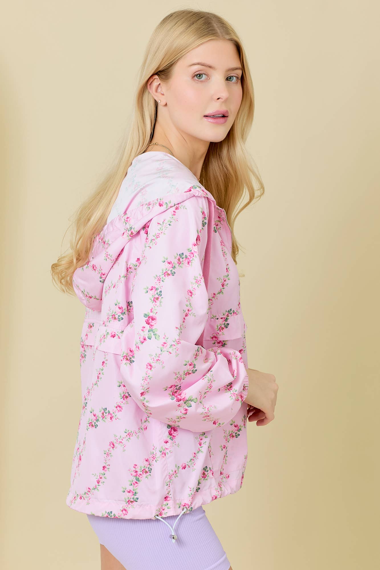 Floral Printed Windbreaker