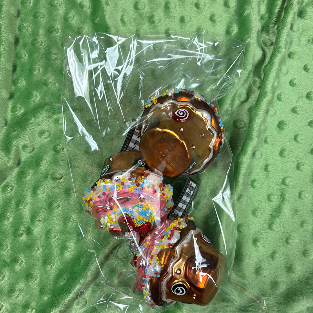 GLITTERVILLE Set of 3 Cupcake Ornaments