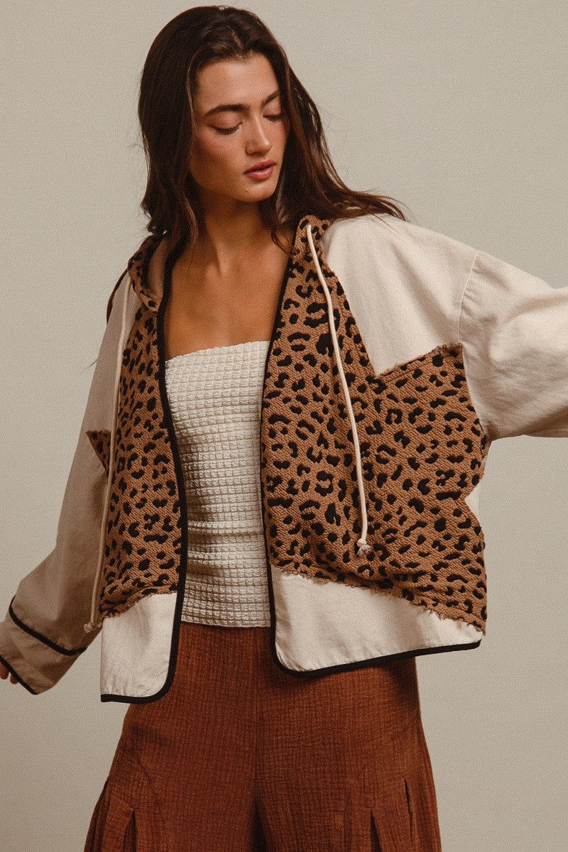 Leopard and Oatmeal Star Jacket