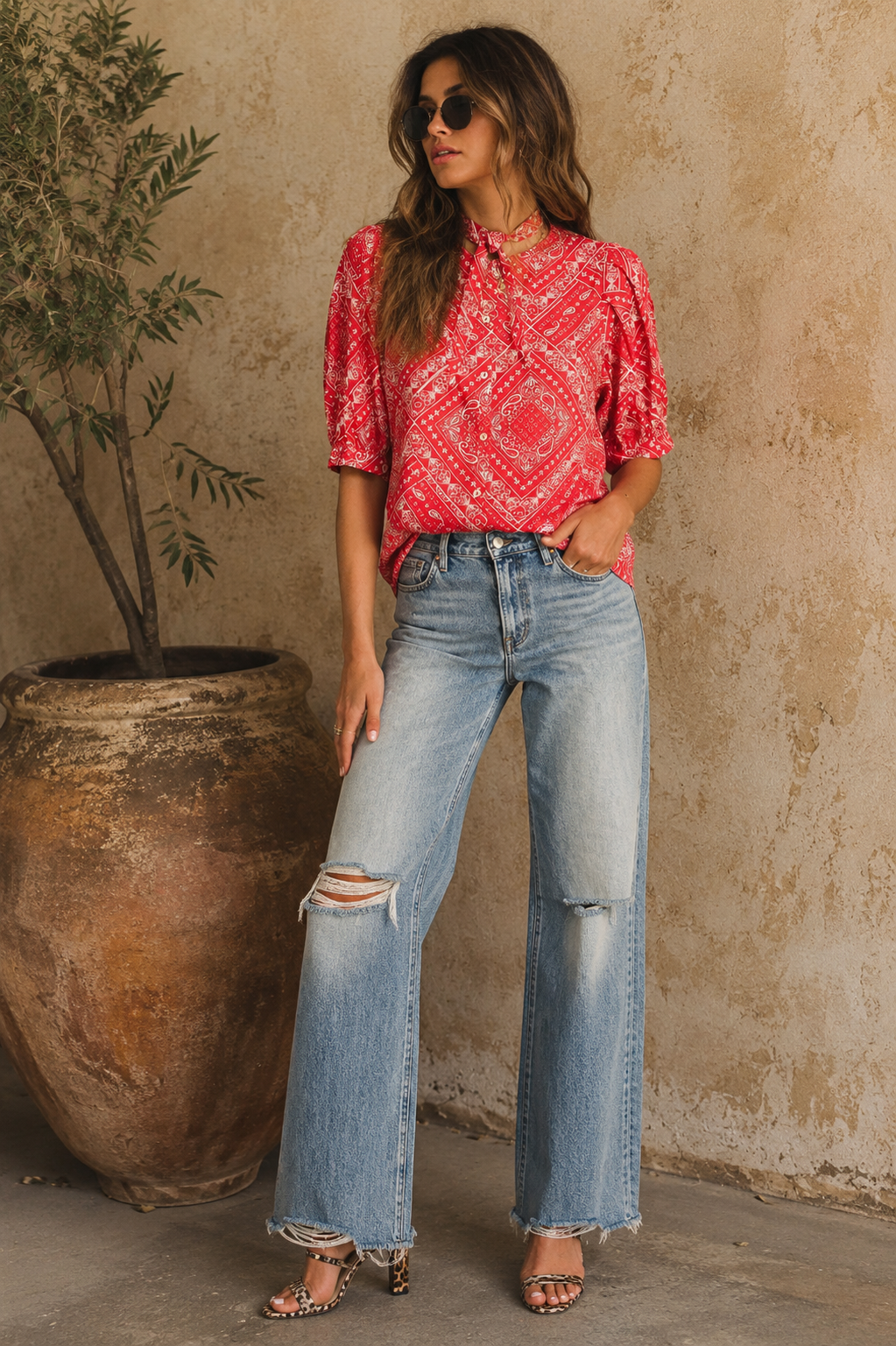 Bandana Print Blouse