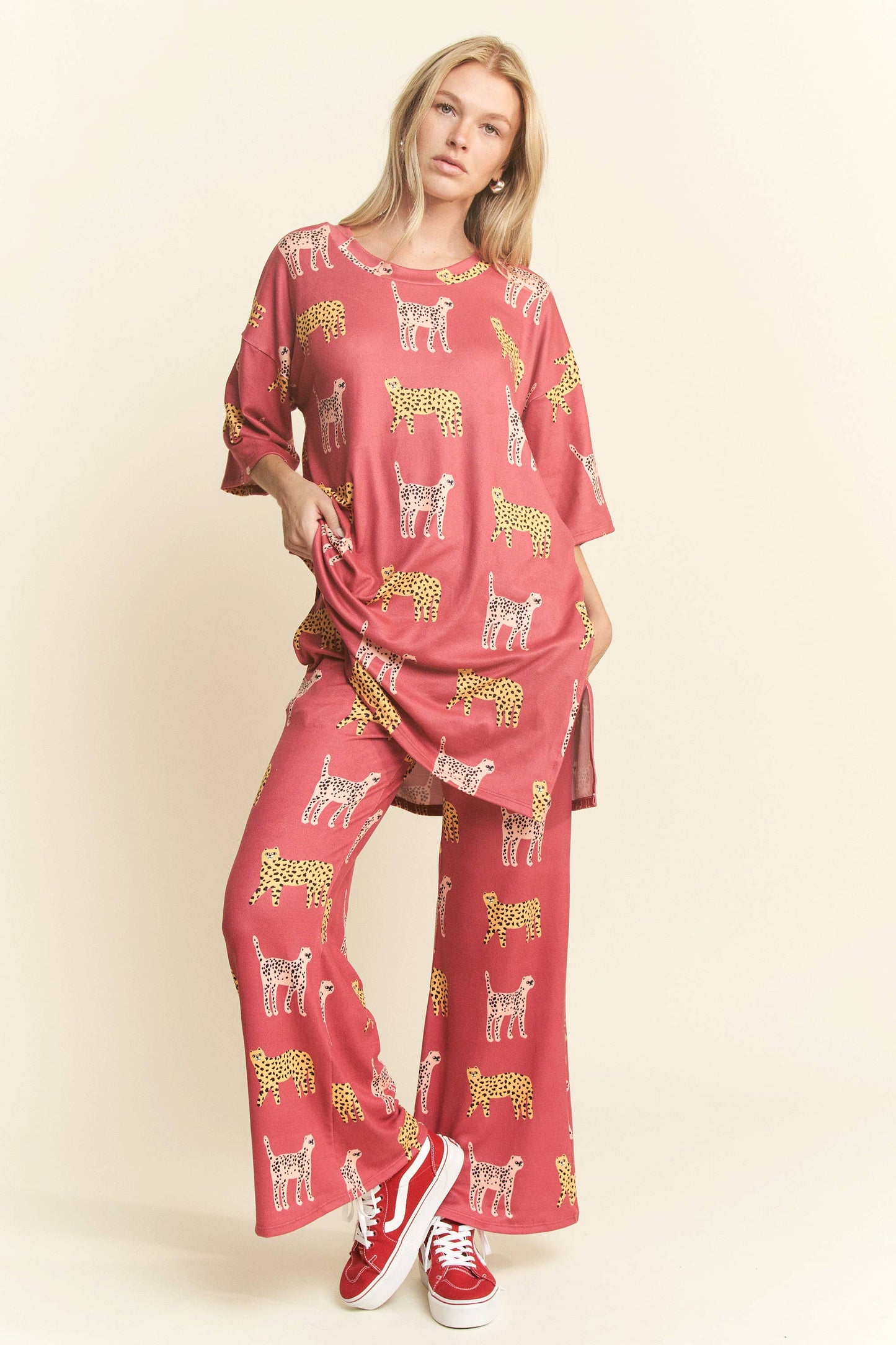 Marsala Cheetah Print Set