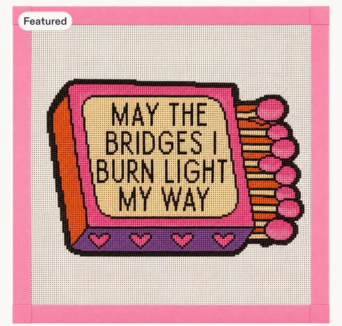 Burning Bridges Printed Needlepoint Canvas