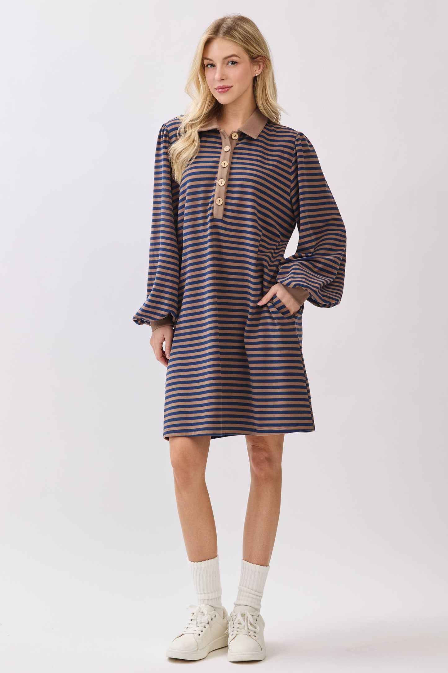 Striped Polo Shift Dress