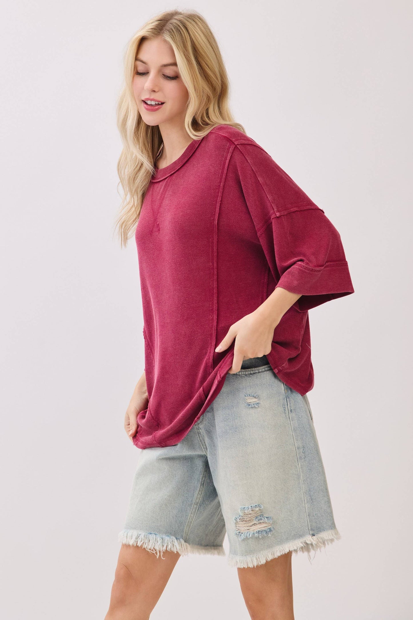 Game day Mineral Washed Boxy Oversized Top