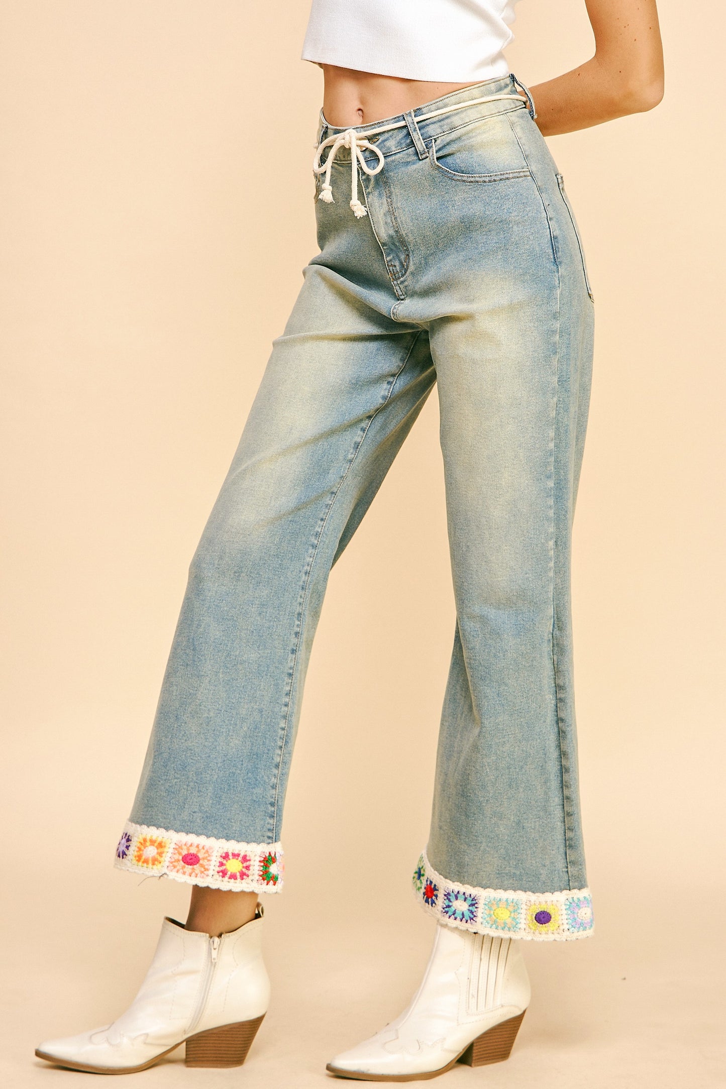 The Crochet Trim Jeans