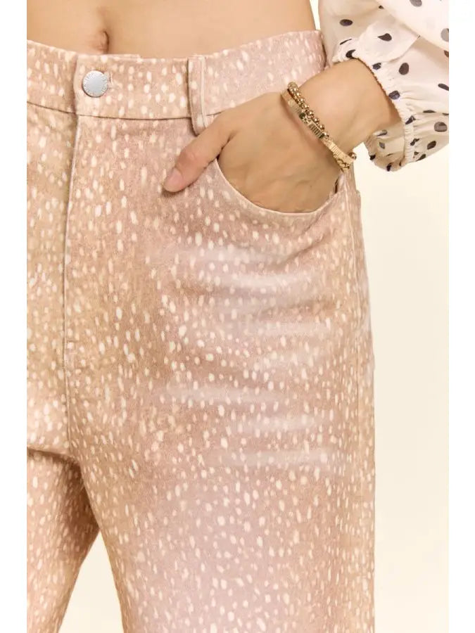 Antelope Print Elastic Waist Pant