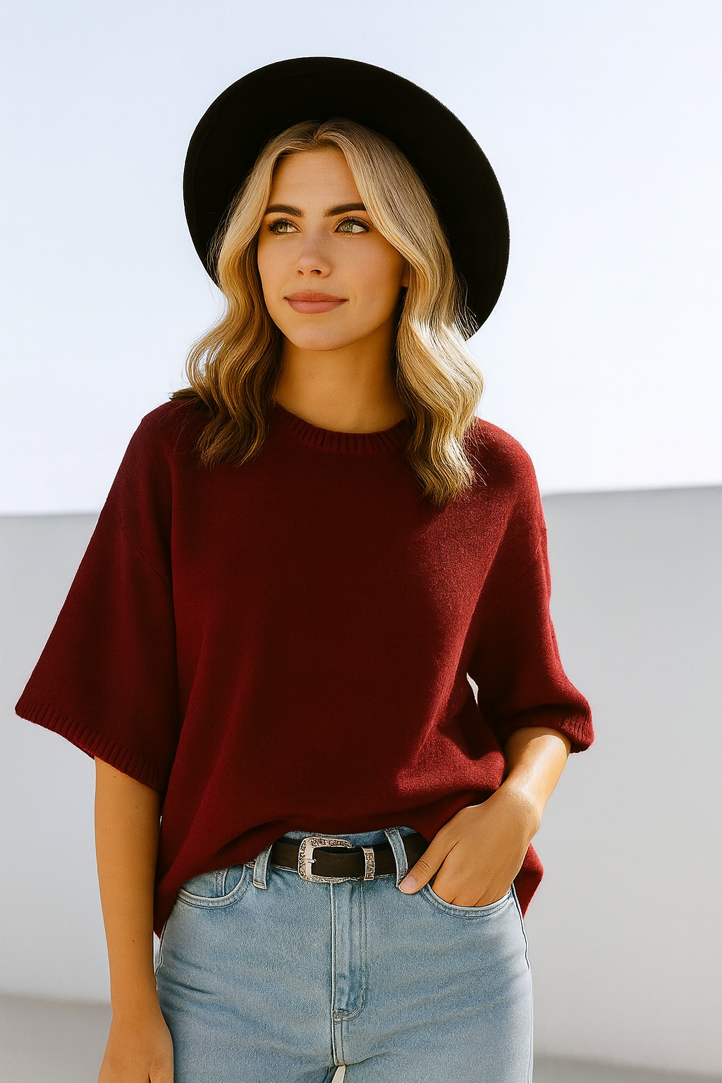 Short Sleeve Relaxed Sweater