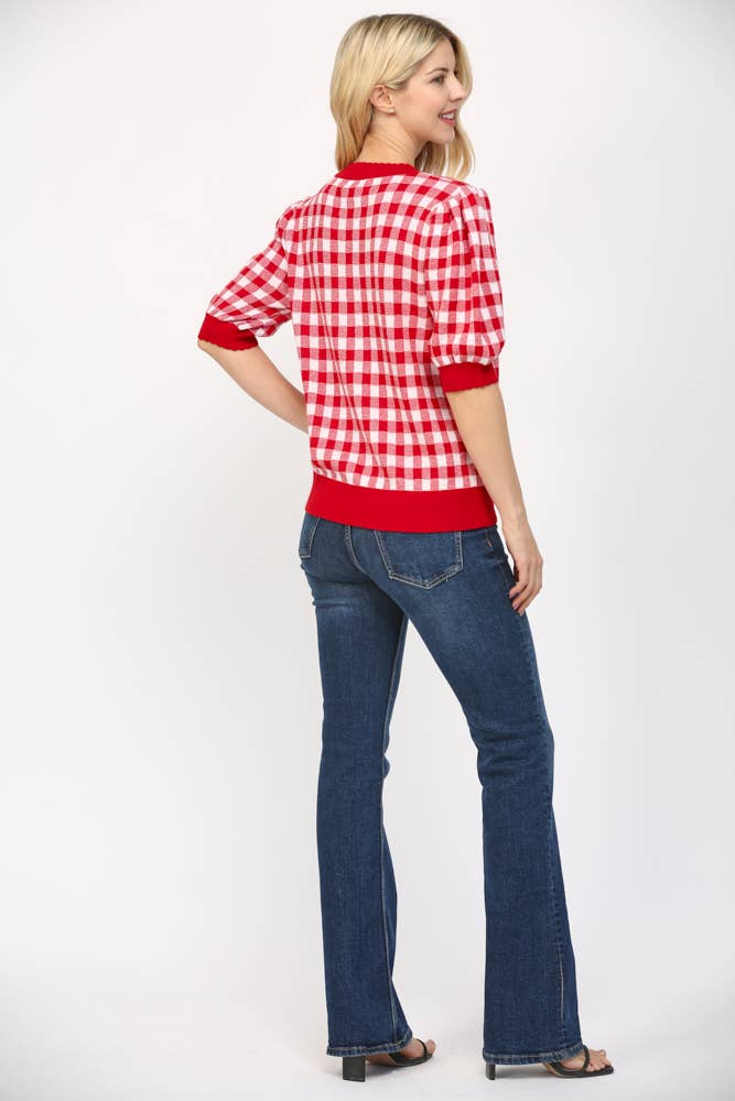 Love Me Always Gingham Cardigan