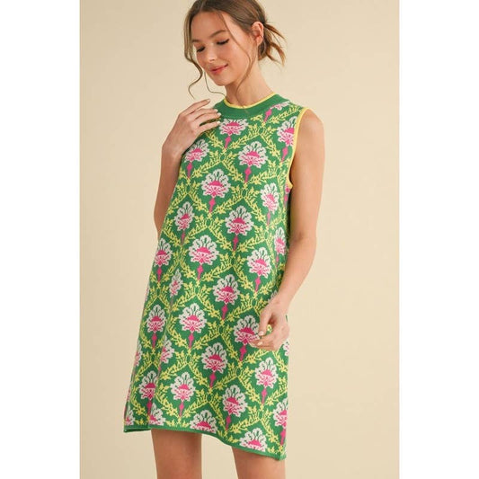 Geometric Printed Knit Dress