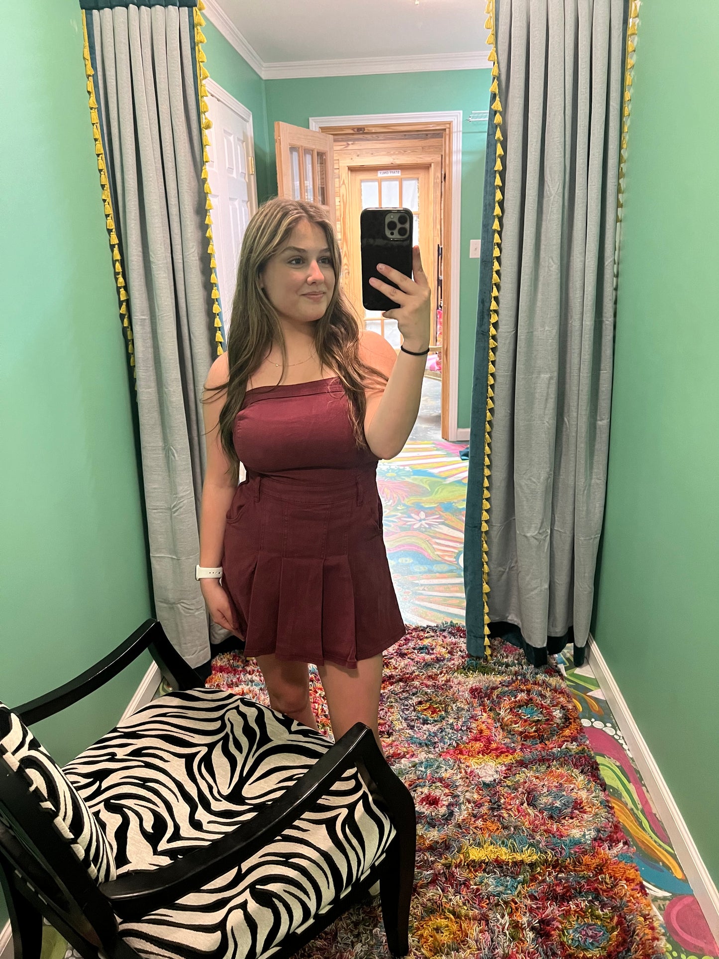Game Day Strapless Denim Mini Dress