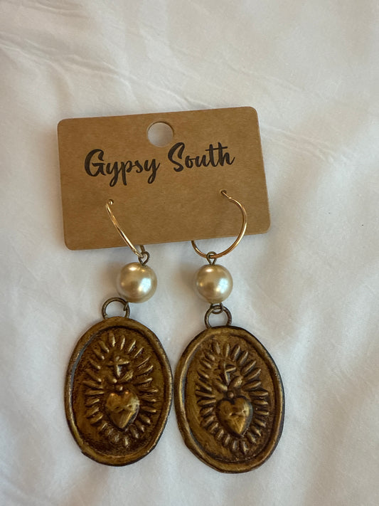 Gypsy South Sacred Heart Earrings