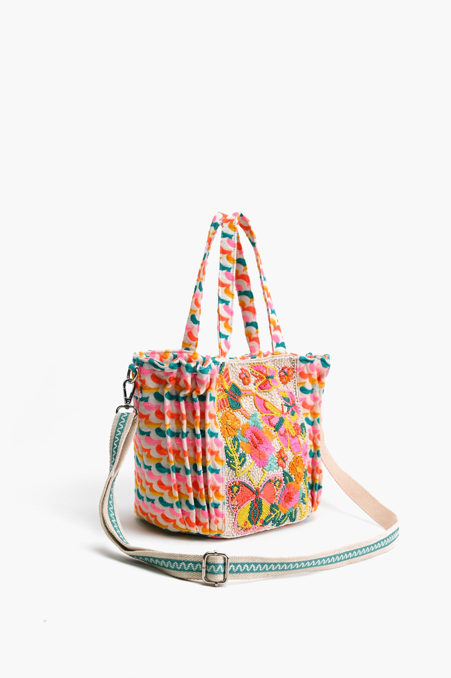 Rainbow Wings Beaded Tote
