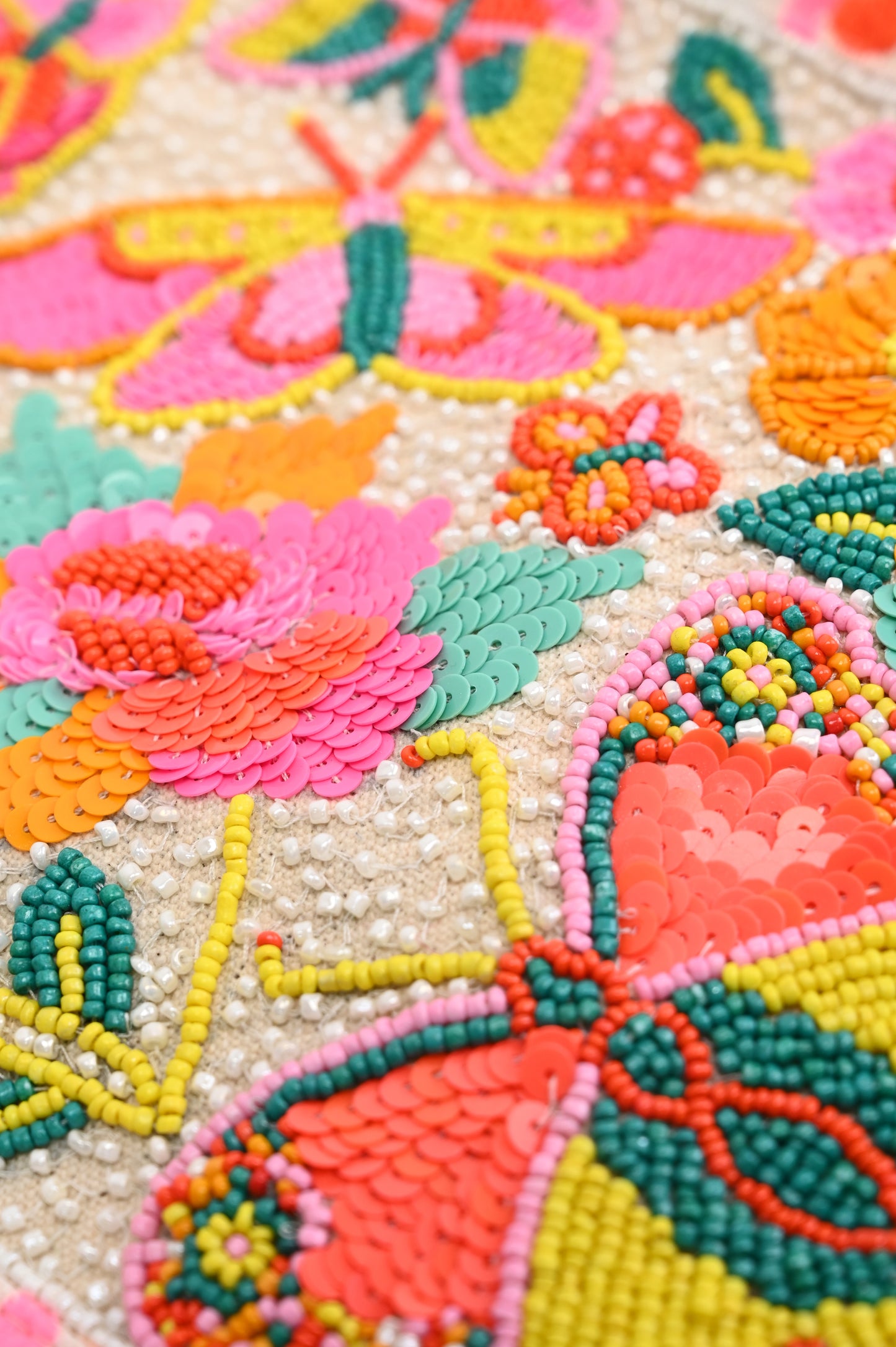 Rainbow Wings Beaded Tote